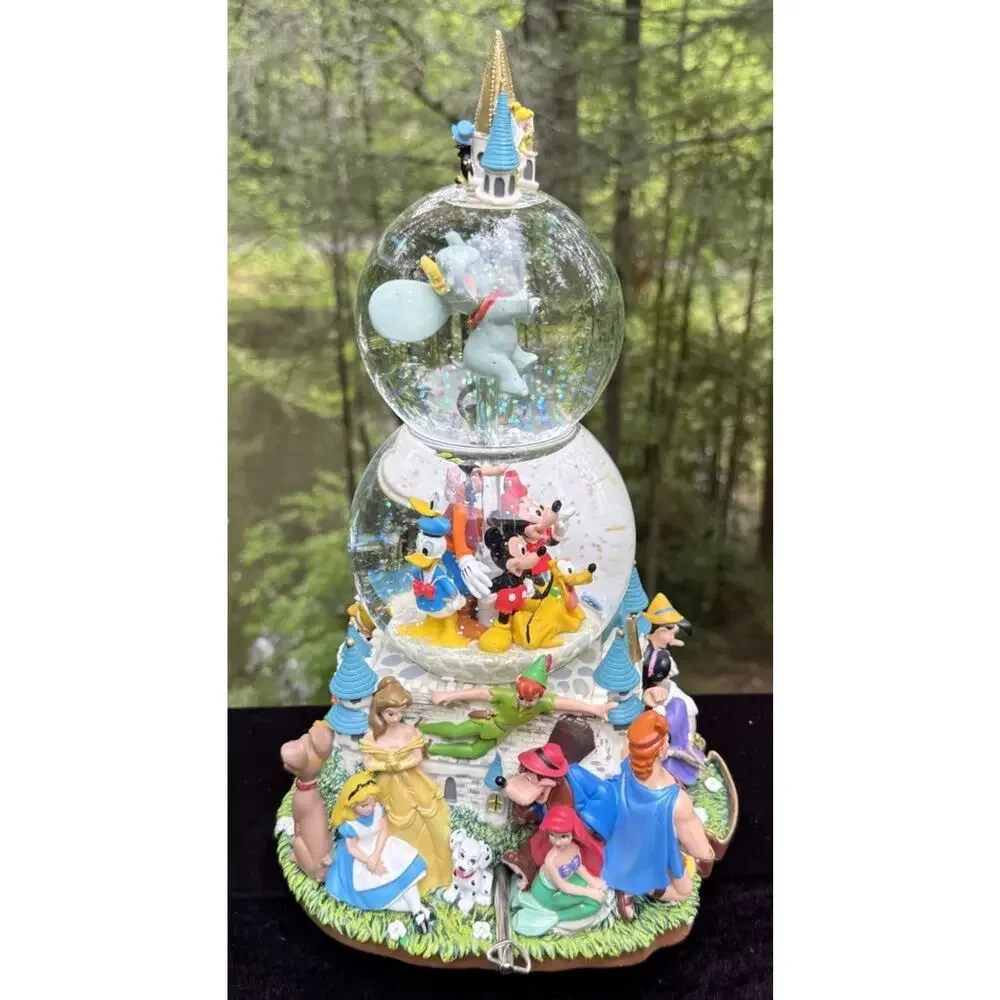 Vintage Disney “A Magical Gathering” Double Snow Globe-Music Lights Movement MIB